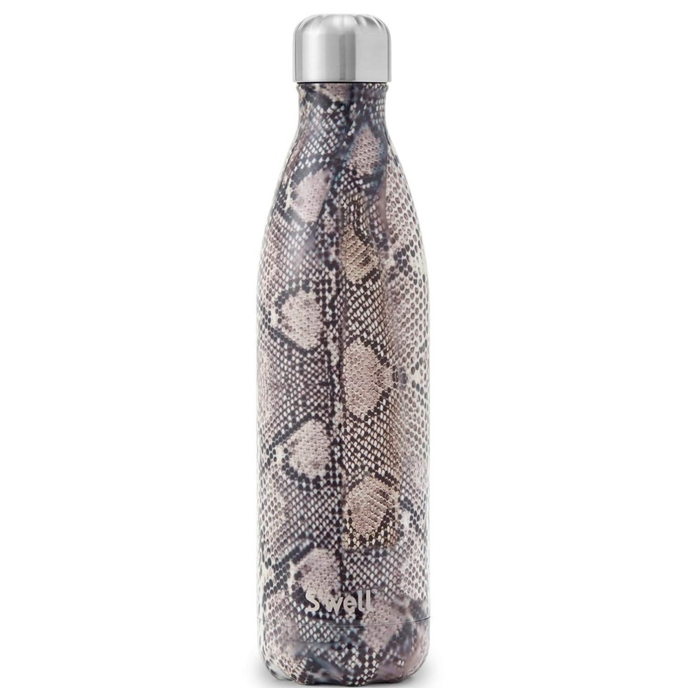 S'well Exotic Reptile Pattern Water‎ Bottle - Silver and Tan brown